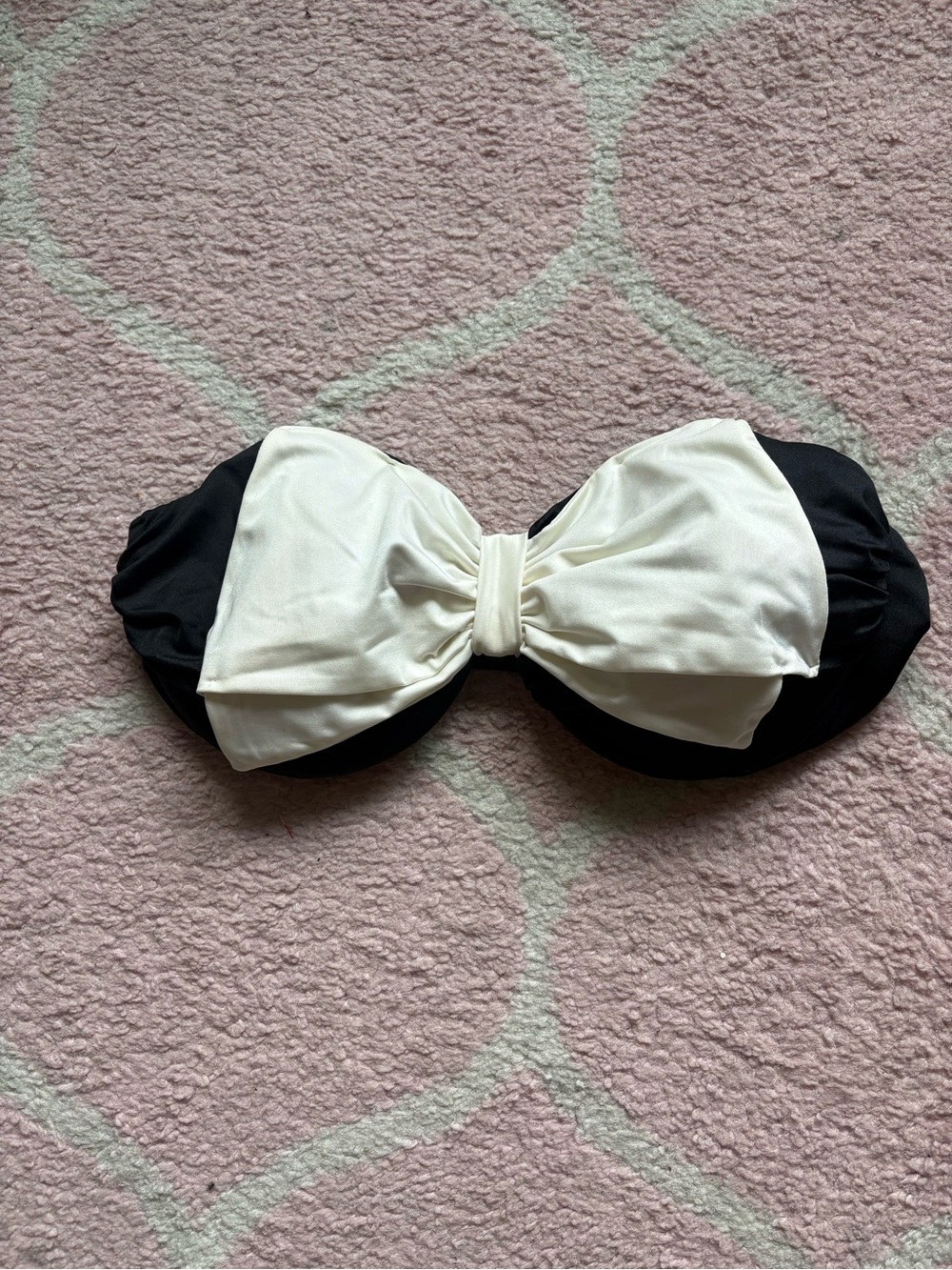 Victoria's Secret Black and White Bow Bandeau Bikini Top